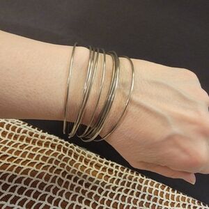 Silvertone Stacked Cuff Bracelet